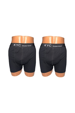 Kyc Shopping 2 Adet Siyah Renk Pamuklu Likralı Penye Esnek Kumaş Boxer Kyc Shopping 2 Adet Siyah Renk Pamuklu Likralı Penye Esnek Kumaş Boxer
