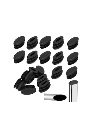 32 Parça Plastik Boru Uç Kapakları Mobilya Ayakları Oval Uç Kapakları Plastik Sandalye Bacak Koruyucuları Dolap Sandalyesi İçin Oval Boru Tapası Oval Boru Ek Parçası 15x30mm, Siyah Diğer