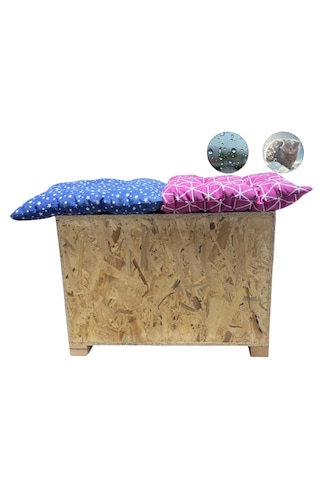 Reyo Kedi Evi Dış Ortam Uygun Ahşap Double Osb Minderli 61 x 41 CM