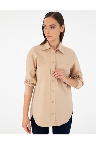 Pierre Cardin Kadın Bej Gömlek Desenli 50299581-vr011 Bej