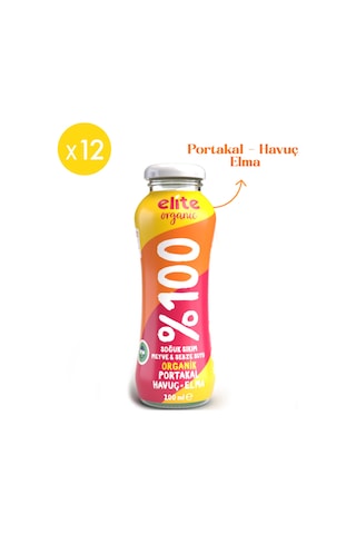 12'li Organik Elma-portakal-havuç Suyu 200 Ml