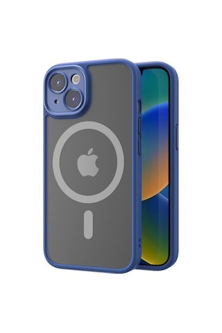 Rock Apple Uyumlu iPhone 14 Plus Anti-drop Lens Korumalı Magsafe Kılıf Mavi Mavi