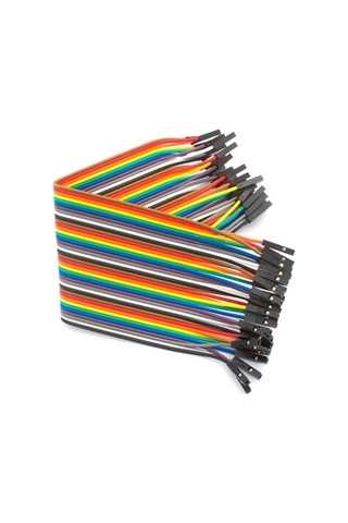 20cm 40 Pin Dişi Dişi Dupont Kablo Ayrılabilir 2.54mm 10 Renk Breadboard Atlama Kablosu Jumper