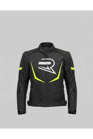 Revo Hawk Neon Sarı 3 Katmanlı 4 Mevsim Unisex Motosiklet Montu + Eldiven Ve Buff
