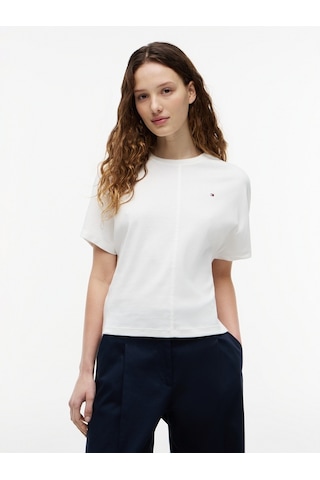 Tommy Hilfiger Cody Reg Batwıng C-nk Ss Tee Kadın Beyaz T-shirt - Ww0ww49926