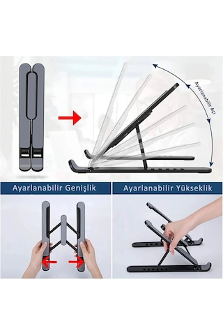 Etashop Katlanabilir Ergonomik Laptop Standı 9",15.6" Notebook Tablet Uyumlu Ayarlanabilir Yükseklik