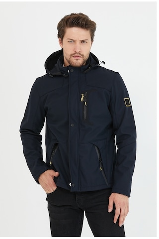 Mero Life Içi Kürklü Kapüşonlu Su Ve Rüzgar Geçirmez Softshell Erkek Mont Lacivert