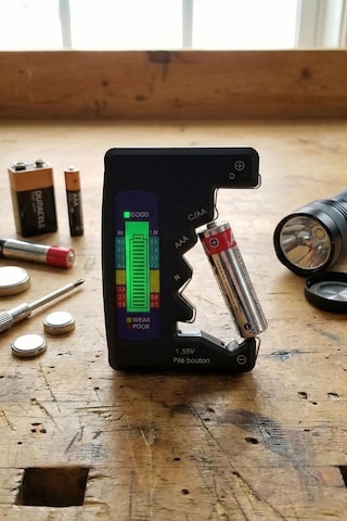 Plentiful Dijital Pil Test Cihazı Aa, Aaa, C, D, N, 9v Ve Düğme Pil Uyumlu Mini Pil Kapasit