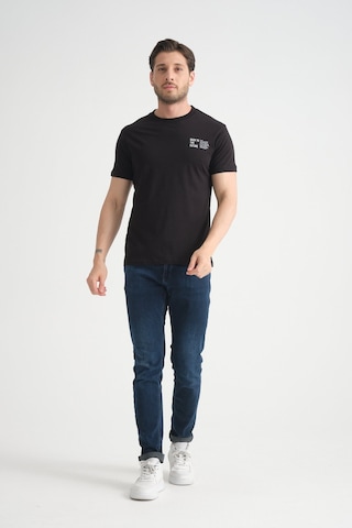 Shooter Sportwear Shooter Erkek Pamuklu T-shirt Premium Kalite Minimal Tasarım Regular Kalıp Siyah