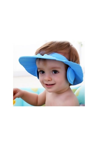 Bebek Banyo Şapkası Siperi Köpük Siperlik Mavi