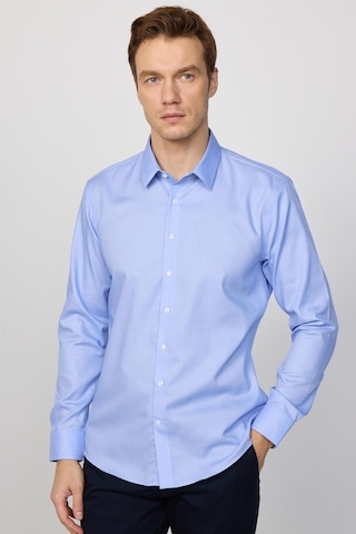 Tudors Slim Fit Non-ıron Ütü Gerektirmez Mavi Erkek Gömlek-30455-mavi Mavi