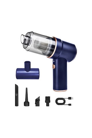 Maiyame 4000pa Güçlü Emişli 3 Ü 1 Arada Mini Elektrikli Süpürge, Led Aydınlatmalı Ve Taşınabilir 2 Nozul + 2 Fırça + Yer Fırçası + Usb Kablo