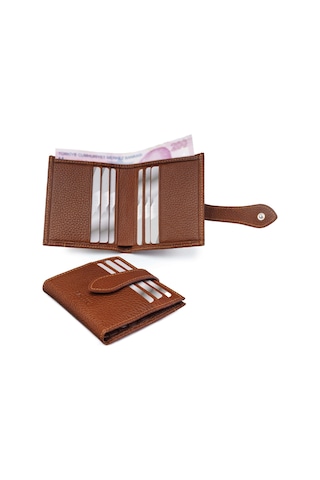 Sanline Sanlıne 800 Hakiki Deri Kartlık Görünümlü Unisex Cüzdan - Taba