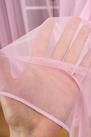 Şeker Pembe Grek Tül Perde Petek Zemin