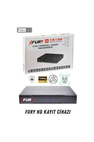 Fury 6 Kameralı Ip Güvenlik Kamerası Seti 4mp Gece Renkli Su Geçirmez 1506 1tb
