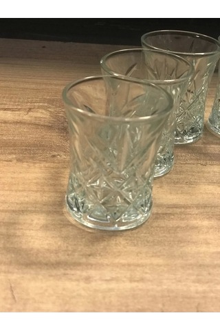 6 Lı Asya Kahve Yanı Su Bardağı Şeffaf Renk Royaleks-70279 Beyaz