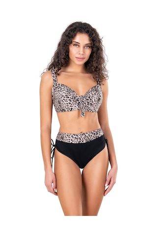 Endeep Kadın Büyük Beden Balenli Leopar Desenli Bikini Takımı