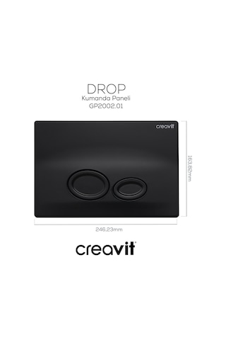 Creavit Drop Mat Siyah Boyalı Kumanda Paneli GP2002.01 Siyah