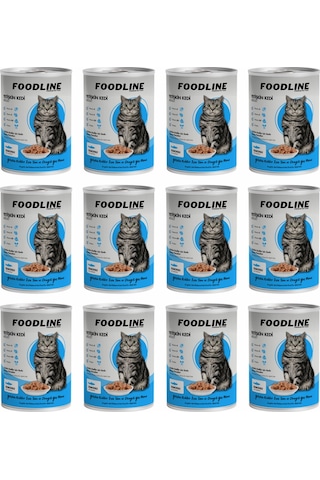 Foodline Somonlu Yetişkin Kedi Konservesi 12 x 400 G