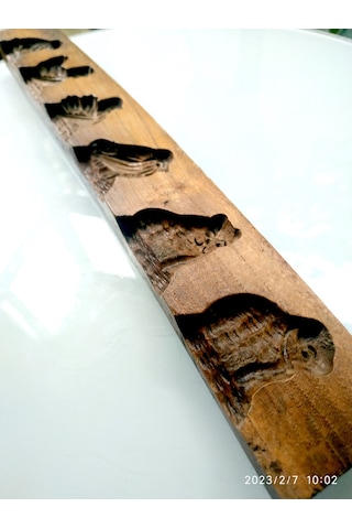 Omeniv Antika Ahşap 6 Figürlü Pasta Kurabiye Kalıbı