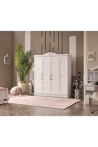 Dolap Urlu Paris 90443 Model Gardırop 4 Ahşap Kapaklı Kalite Malzeme El Yapım