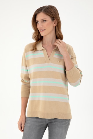 U.S. Polo Assn. Kadın Kum Polo Yaka Kazak 50297089-VR085