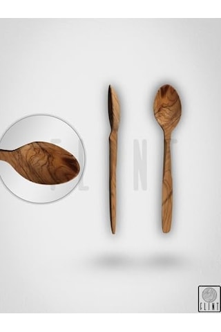 El Yapımı Zeytin Ağacı Tahta Kaşık 22 Cm Doğal Ahşap Mutfak Kaşığı Dayanıklı Servis Ve Yemek Kaşığı