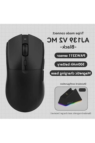 Besthome1 Ajazz Aj139 V2 Mc Üç Modlu Siyah Manyetik Fare Ergonomik Hafif Kullanıcı Paw3311 -