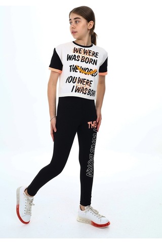 Eftelya Kız Çocuk Taytlı - Crop - Bloklu - Alt - Üst Takım 9 -14 Yaş 8006 001