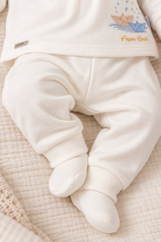 Babyhola %100 Pamuk Erkek Bebek Alt Üst Takım 13748 Mavi