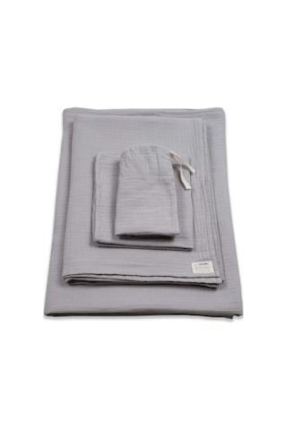 Keseli Organik Müslin Nevresim Takımı 100x135 Cm +/ - 3cm Çarşaf 120x150 Yastık 35x45 Cm Gri