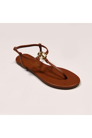 Kadın Taba Tokalı Sandalet-5039 Taba
