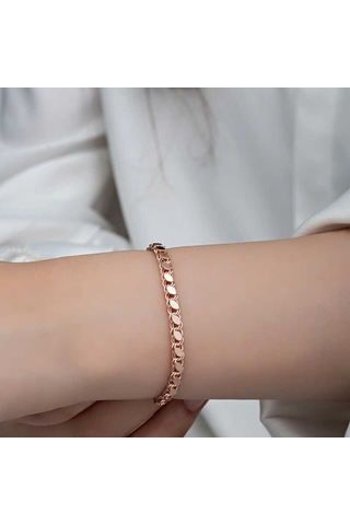 Gümüş Rose Pullu Zincir Kadın Bileklik Çok Renkli 86341242