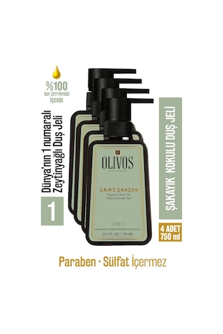 %100 Doğal Şakayık Kokulu Zeytinyağlı Banyo Ve Duş Jeli Kuru Cilt Nemlendirici Ve Besleyici 4 X 750 Ml Şakayık