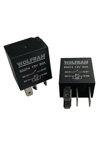 Wolfram 12 Volt 30 Amper Çift Platinli 4 Pinli Mikro Röle - 10 Adet