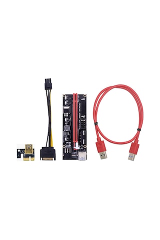Pcı-E 1X To 16X Usb 3.0 Riser 009S Kart 4842P Uzatma Btc Express