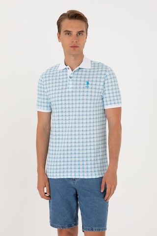 U.S. Polo Assn. Erkek Regular Fit Polo Yaka Turkuaz Desenli Tişört 50299672-VR093