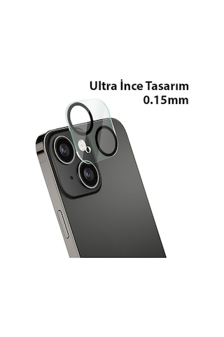 Ally Apple Uyumlu iPhone 13 3D Full Tempered Glass Cam Kamera Koruyucu