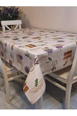 Elyaflı Pvc Muşamba - Desenli Silinebilir Masa Örtüsü Mrl213c Mavi
