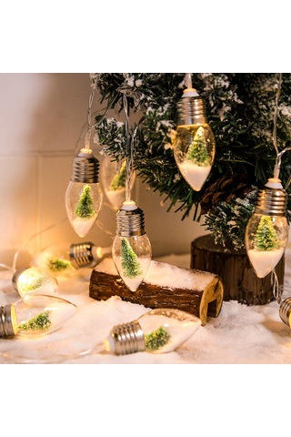 İç Ve Dış Mekan Dekorasyonları İçin Noel Kar Küresi Işık Zincirleri, Yoğun Kış Manzarası Atmosferine Sahip Pil İle Çalışan Led Işık Zincirleri Diğer