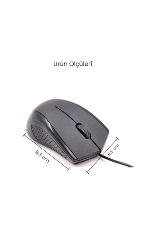 Concord Usb Kablolu 3d Optik Mouse 3 Tuş, Yüksek Dpı Hassasiyetli Bilgisayar Mouse C29mousesiyah