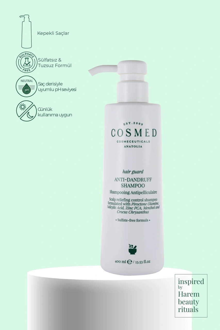 Cosmed Sülfatsız Kepeğe Karşı Salisilik Asit ve Mentol İçeren Arındırıcı Şampuan - Dandruff Shampoo - 400 ml