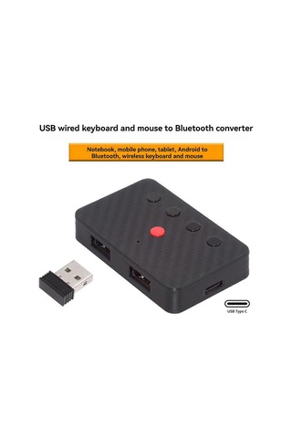 Usb Klavye Ve Fare Bluetooth 5.3 Adaptörü Usb Kablolu Klavye Fareden Kablosuz Bluetooth Dönüştürücü