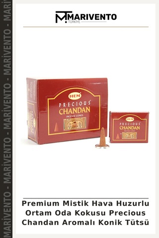 Premium Mistik Hava Huzurlu Ortam Oda Kokusu Precious Chandan Aromalı Konik Tütsü