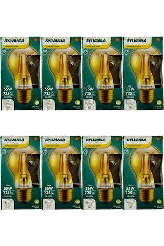 Sylvania 7w 2500k Sarı Işık E27 Duylu Rustik Led Ampul 8 Adet