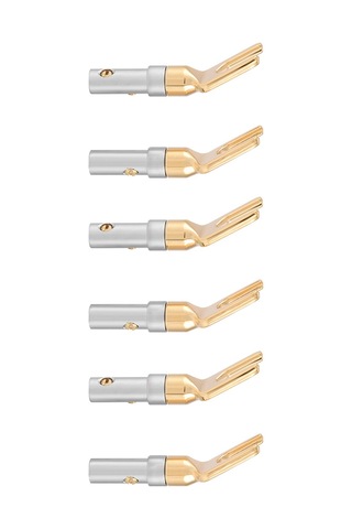 Lemestar 6 Adet Altın Kaplı Bakır Hoparlör Banana Plug - Kolay Kurulum, Çift Vida Kilidi, 4mm Kablolara Uygun