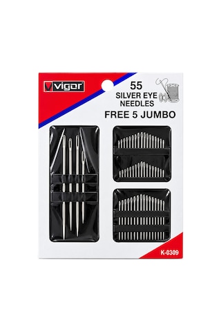 Go İthalat Yorgan İğne 55pcs Free 5 Jumbo İğne Seti 5 Yorgan + 50 Dikiş İğnesi Seti