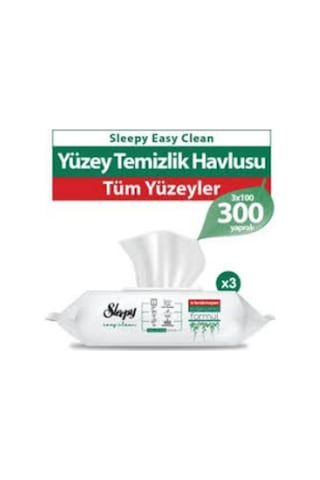 Sleepy Easy Clean Yüzey Temizlik Havlusu 100 Yaprak 3'lü Paket Diğer