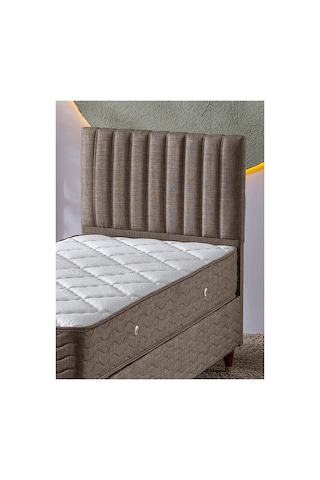 Beehanem Ezgi Kahverengi 90x190 Tek Kişilik Premium Yatak + Baza + Başlık Seti Modern Konfor 3'lü 90 x 190