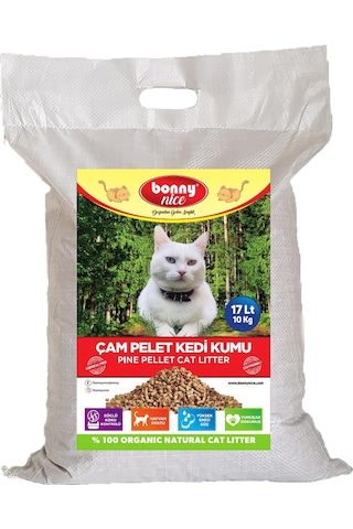 Bonny Nice Doğal Pellet Çam Peleti Kalın Kedi Kumu 2 x 17 L